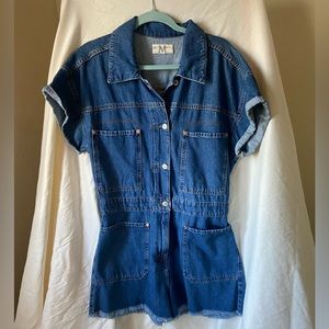 Free People denim romper